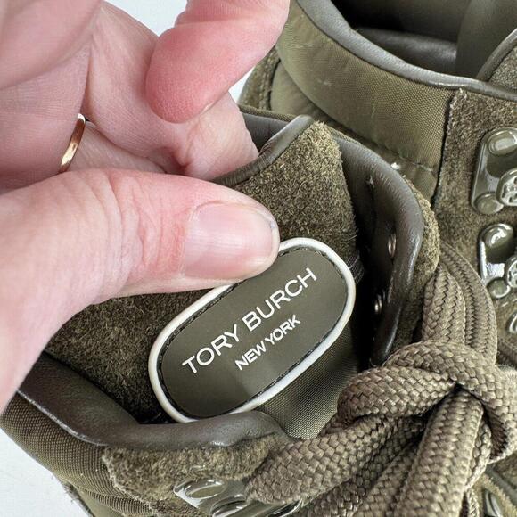 Tory Burch boots womens 6 green adventure lace up outdoor hiking designer luxury - Picture 7 of 10